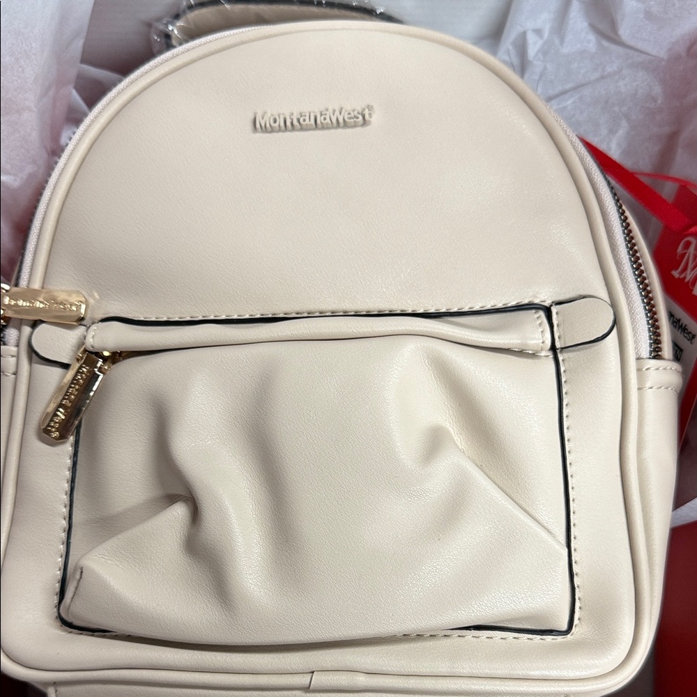Montana West Off-White Backpack Purse